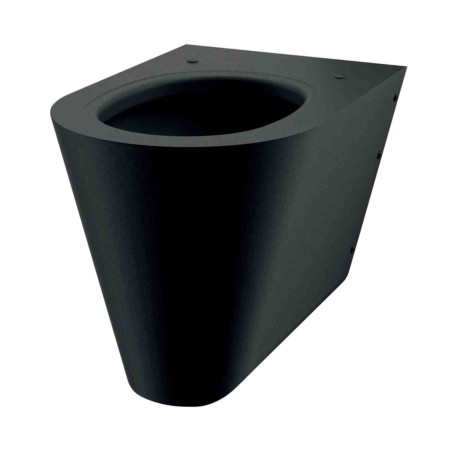 WC suspendu S21 S Delabie - Alimentation horizontale - Platine de montage - Inox Noir mat