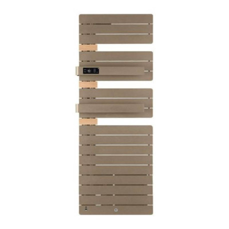Sèche serviettes connecté soufflant Allure Virtuose Thermor - Mât à gauche - 750+1000W - Brun sable + Chêne