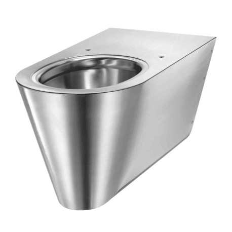 WC PMR suspendu S700 Delabie - Alimentation horizontale - Platine de montage - Inox satiné