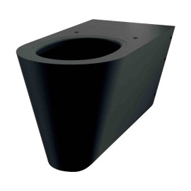 WC PMR suspendu S700 Delabie - Alimentation horizontale - Platine de montage - Inox Noir mat