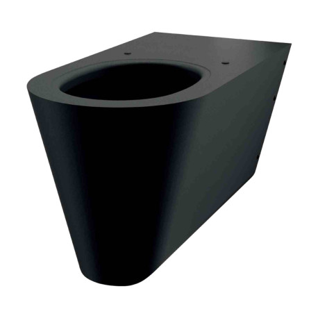 WC PMR suspendu S700 Delabie - Alimentation horizontale - Platine de montage - Inox Noir mat