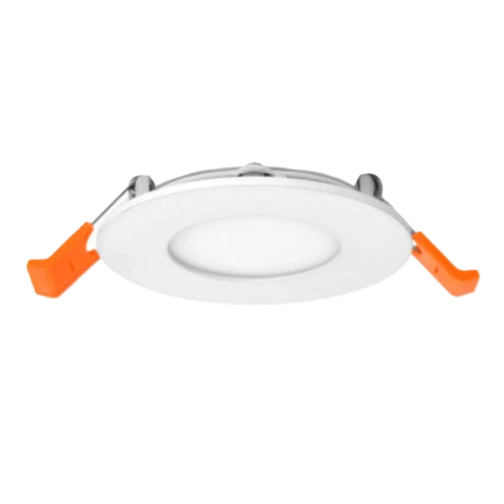Spot plafonnier LED encastrable Slimy II Miidex - Ø 120mm - 6W - 3000K - IP40 - Blanc - Avec alimentation déportée