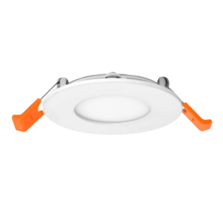 Spot plafonnier LED encastrable Slimy II Miidex - Ø 120mm - 6W - 3000K - IP40 - Blanc - Avec alimentation déportée