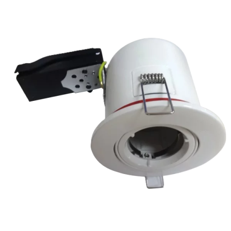 Support spot fixe BBC ∅ 88 mm + douille automatique - finition blanc