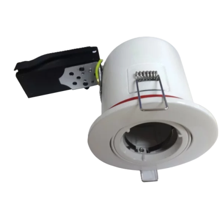 Support spot fixe BBC ∅ 88 mm + douille automatique - finition blanc