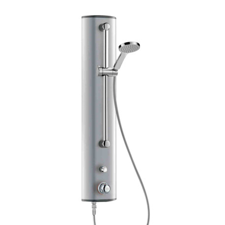 Colonne de douche temporisée et thermostatique SECURITHERM Delabie - Avec douchette - Alimentation haute M1/2" - Chromé
