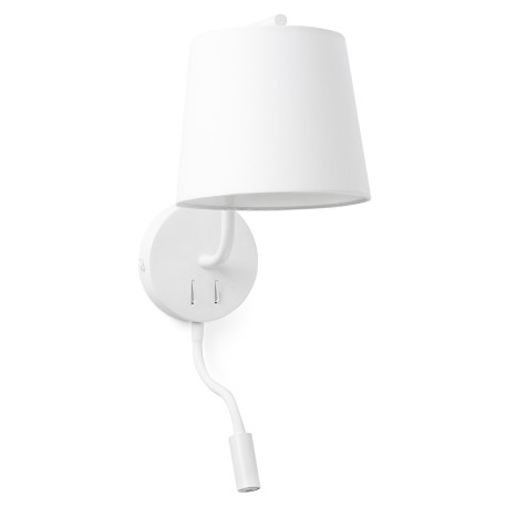 Applique intérieure liseuse Berni Faro - E27 - Sans ampoule - Blanc