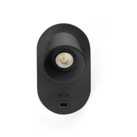 Applique liseuse CORB Faro - USB C - GU10 - Noir