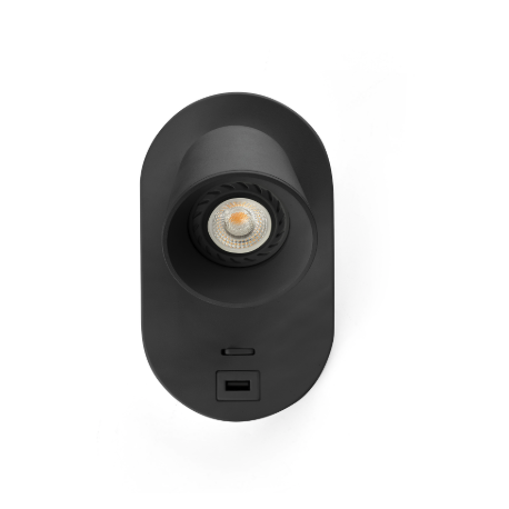 Applique liseuse CORB Faro - USB C - GU10 - Noir