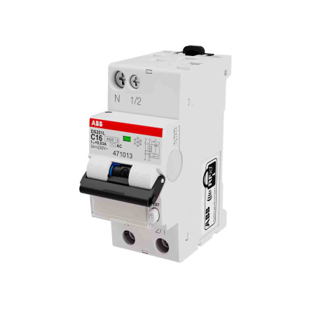 Disjoncteur différentiel DS201L 1P+N ABB - Type AC - 16A - 4500A/6kA-30mA - Borne à vis