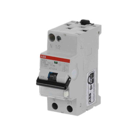 Disjoncteur différentiel DS201L 1P+N ABB - Type AC - 20A - 4500A/6kA-30mA - Borne à vis