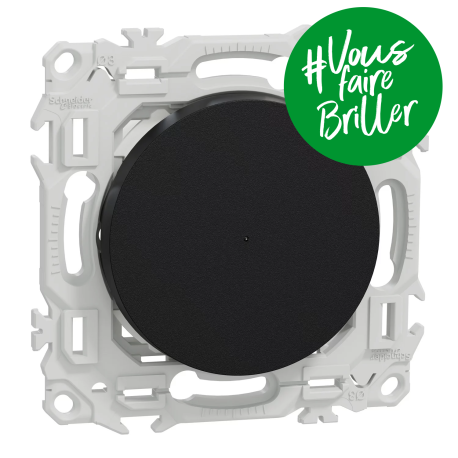 Variateur poussoir LED Odace Wiser Schneider Electric - 2 ou 3 fils - Zigbee 3.0 - Noir Onyx