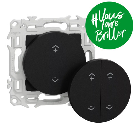 Interrupteur centralisé sans fils Odace Wiser Schneider Electric - 2 ou 4 boutons - Zigbee 3.0 - Noir Onyx