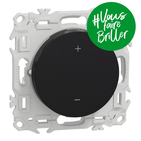 Thermostat filaire connecté Odace Wiser Schneider Electric - 2A - Zigbee 3.0 - Noir Onyx