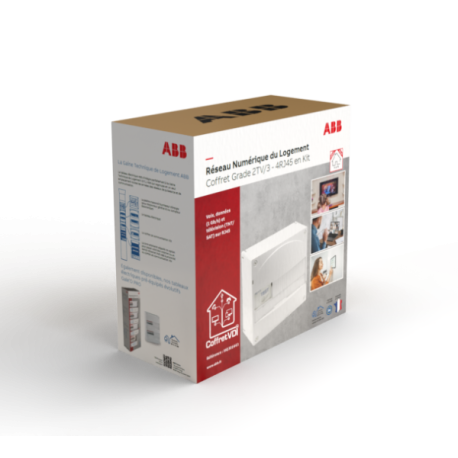 Coffret de communication en kit Gale'O VDI ABB - Grade 3TV - 6 RJ45