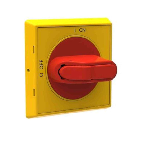 Poignée de commande centrale OHYS2RJ ABB - Pour inter-sectionneurs OT16...40Ft - P.43.5mm - Rouge/Jaune