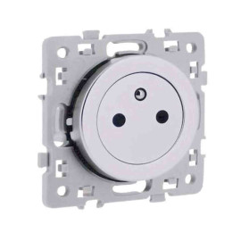Prise de courant affleurante 2P+T Square Eur'Ohm - Sans plaque - 16A - Silver