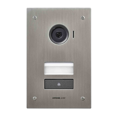 Platine de rue vidéo encastrée JVDVF Aiphone - 1 bouton d'appel - Angle caméra 70° - IP54 - Inox