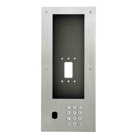 Façade inox PIXGDM710KV Aiphone - pour platine IXGDM710K - Clavier et pré-perçage Vigik
