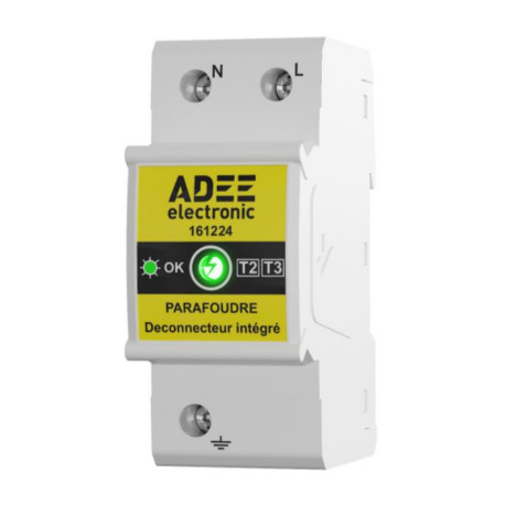 Parafoudre type 2+3 bipolaire Adee - 15kA - Avec déconnecteur