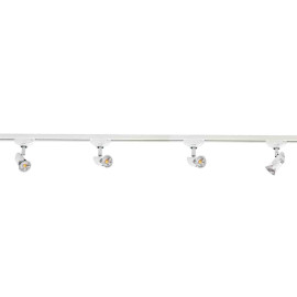 Kit 4 spots LED sur 2 rails 1 allumage Comète 029 Aric - GU10 - 4x4.2W - 3000K - IP20 - Blanc