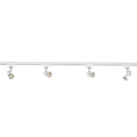 Kit 4 spots LED sur 2 rails 1 allumage Comète 029 Aric - GU10 - 4x4.2W - 3000K - IP20 - Blanc