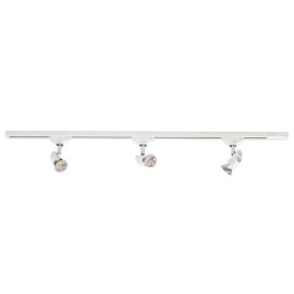 Kit 3 spots LED sur 1 rail 1 allumage Comète 029 Aric - GU10 - 3x4.2W - 3000K - IP20 - Blanc