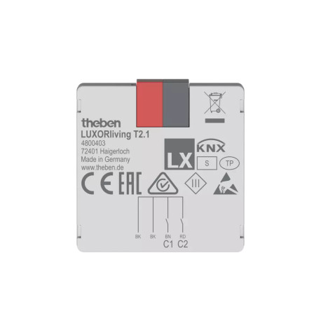 Interface double pour bouton-poussoir LUXORliving T2.1 Theben