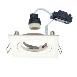 Spot encastré fixe Speed 50 Aric - Carré - 230V - GU10 - Max. 50W - Blanc - Sans lampe