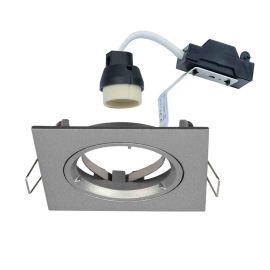 Spot encastré fixe Speed 50 Aric - Carré - 230V - GU10 - Max. 50W - Nickel - Sans lampe