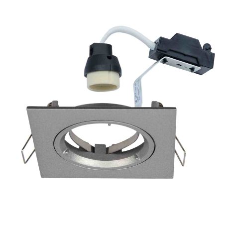 Spot encastré fixe Speed 50 Aric - Carré - 230V - GU10 - Max. 50W - Nickel - Sans lampe