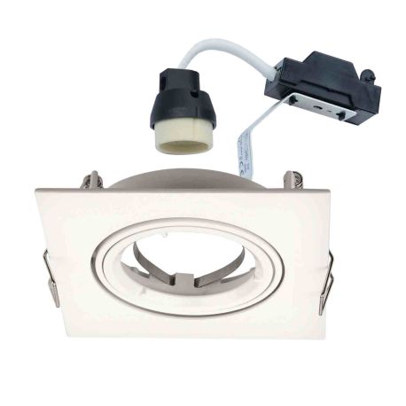 Spot encastré basculant Speed 70 Aric - Carré - 230V - GU10 - Max. 50W - Blanc - Sans lampe