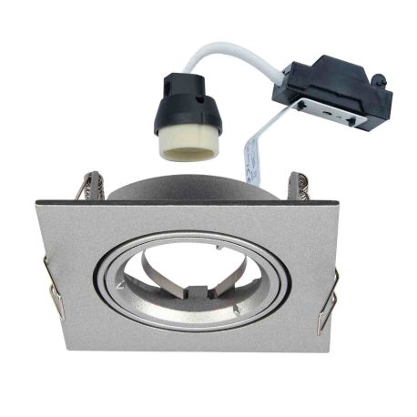 Spot encastré basculant Speed 70 Aric - Carré - 230V - GU10 - Max. 50W - Nickel - Sans lampe