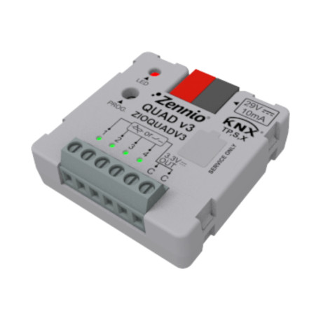 Capteur analogique/numérique QUAD v3 Zennio - 4 entrées - KNX Secure