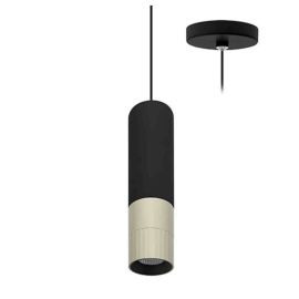 Suspension LED AUREA P Indigo - Câble 2m réglable - 6W - 3CCT - 38° - Noir mat/ Champagne - Dimmable
