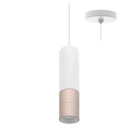 Suspension LED AUREA P Indigo - Câble 2m réglable - 6W - 3CCT - 38° - Blanc mat/ Rose - Dimmable
