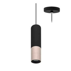 Suspension LED AUREA P Indigo - Câble 2m réglable - 6W - 3CCT - 38° - Noir mat/ Rose - Dimmable