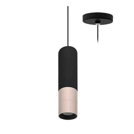 Suspension LED AUREA P Indigo - Câble 2m réglable - 6W - 3CCT - 38° - Noir mat/ Rose - Dimmable