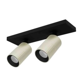 Applique-plafonnier LED orientable AUREA 2 C Indigo - 2x6W - 3CCT - 38° - Noir mat/ champagne - Dimmable