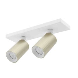 Applique-plafonnier LED orientable AUREA 2 C Indigo - 2x6W - 3CCT - 38° - Blanc mat/ Champagne - Dimmable