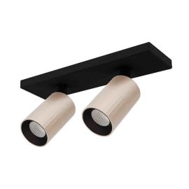 Applique-plafonnier LED orientable AUREA 2 C Indigo - 2x6W - 3CCT - 38° - Noir mat/ Rose - Dimmable