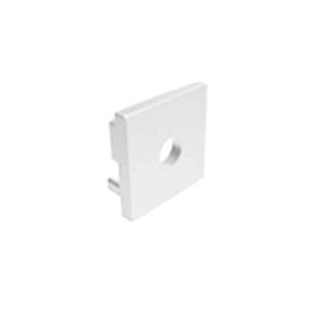 Lot de 2 embouts de finition percés Indigo - pour profilé PR135 - Blanc mat