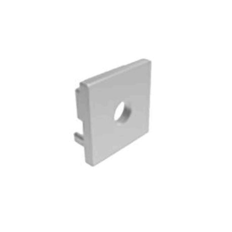 Lot de 2 embouts de finition percés Indigo - pour profilé PR135 - Aluminium