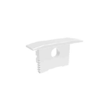 Lot de 2 embouts de finition percés Indigo - pour profilé PR130 - Blanc mat