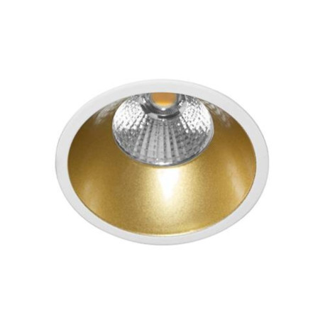 Downlight encastré fixe AL3012 RD Indigo - 9W - 3000K - 1050Lm - IP44 - Blanc mat/ doré