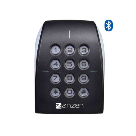 Lecteur de badges AZLECBLUEAC Aiphone - Sécurisé OSDP - Bluetooth - Avec clavier - 12V AC - En saillie - IP65 - Tertiaire