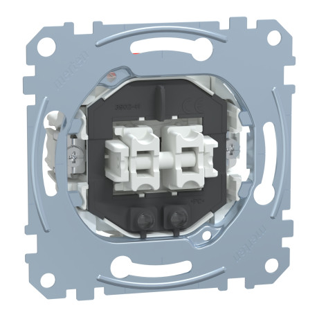 Double bouton poussoir lumineux D-Life Schneider Electric - Avec voyant témoin - 10 A - Bornes auto
