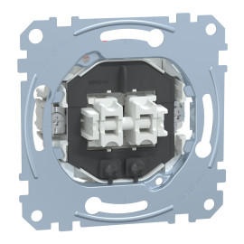 Double bouton poussoir lumineux D-Life Schneider Electric - Avec voyant de localisation - 10 A - Bornes auto