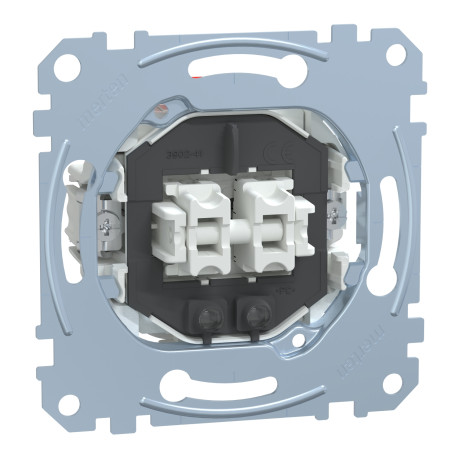 Double bouton poussoir lumineux D-Life Schneider Electric - Avec voyant de localisation - 10 A - Bornes auto