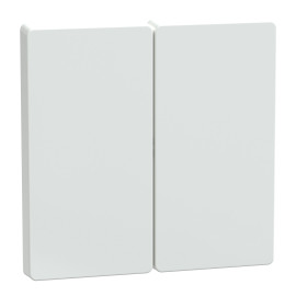 Enjoliveur pour commande double D-Life Schneider Electric - Sans marquage - Blanc Lotus